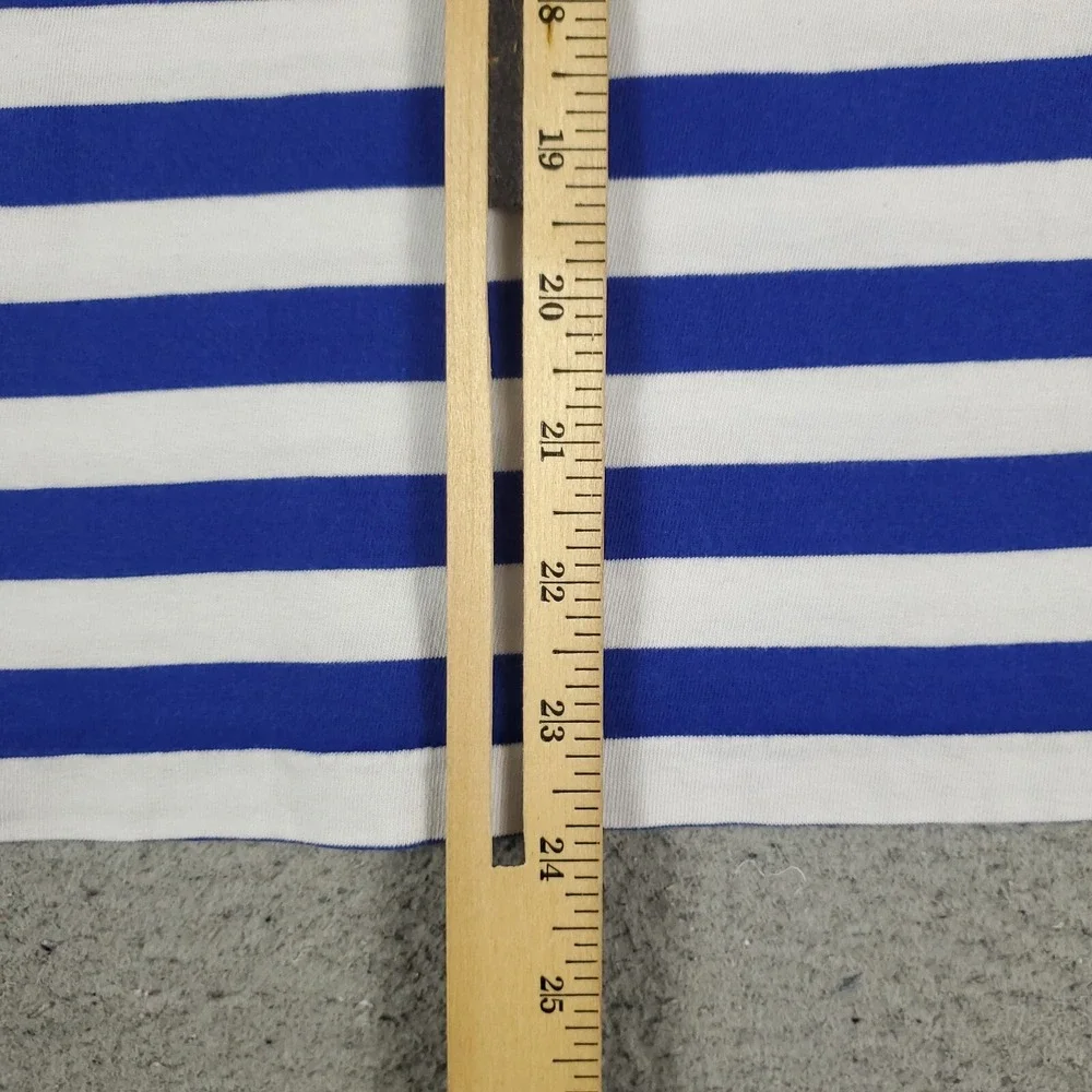 Ralph Lauren T Shirt Boys Size Large Blue White Striped Short Sleeve Kids/Youth